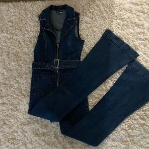 Fashion Nova Blue Denim Jumpsuit